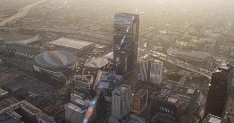 South DTLA Sunset Stock Footage 77788996