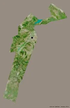 South-East, district of Botswana, on solid. Satellite Stock Illustration