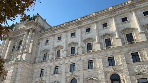 South-eastern facade of the New Castle of Hofburg, Vienna Stock Footage 292536660