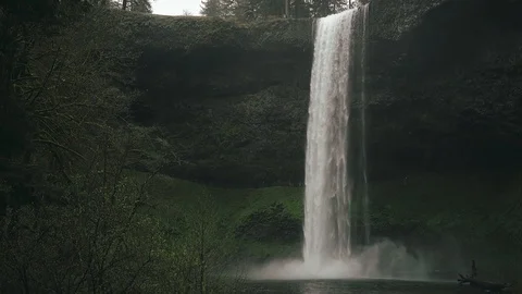 South Falls rages down in Silver Falls State Park Video stock 109247576