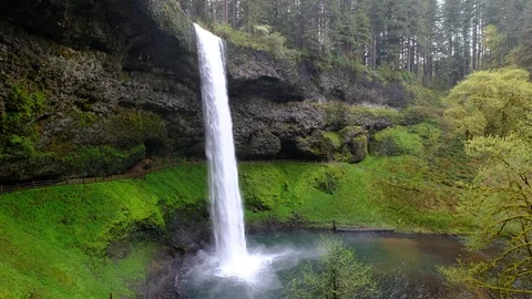 South Falls, Silver Falls State Park, Oregon Stock Footage 89783832