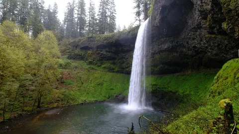 South Falls, Silver Falls State Park, Oregon Stock Footage 89783833