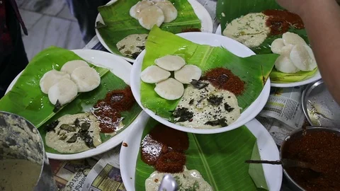 South-Indian-Breakfast-Idli Stock Footage 107410853