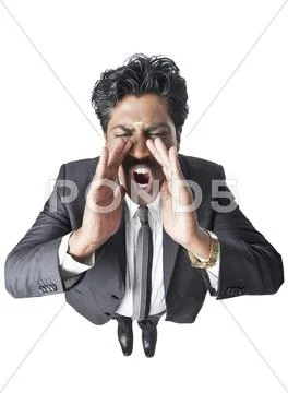 South Indian businessman shouting Stock Photos