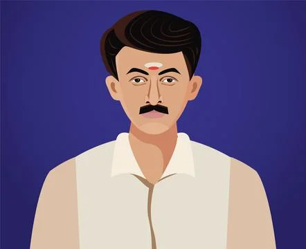 South indian man close up vector Illustrazione stock