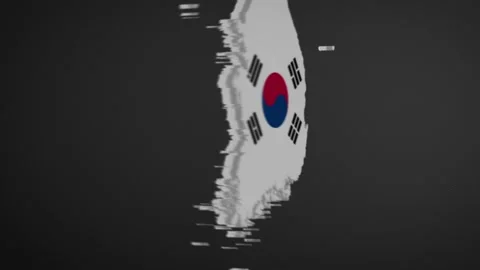 South Korea Border Map Intro Animation Stock Footage 205036311