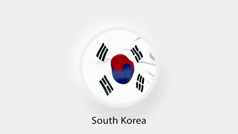 South Korea Circular Flag Loop. Animated national flag of South Korea. Realistic Video stock 164266983