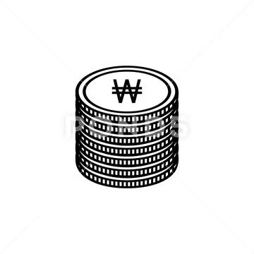 South Korea Currency Symbol, South Korean Won Icon, KRW Sign. Vector ...