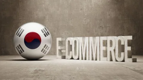 South Korea. E-Commerce  Concept. Stock Illustration