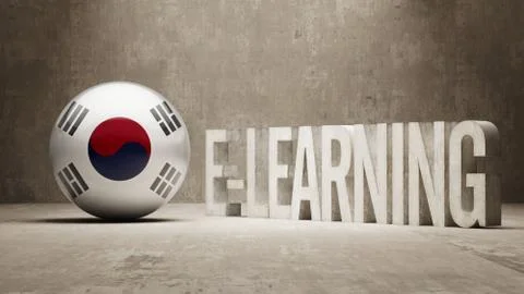 South Korea. E-Learning  Concept Illustrazione stock