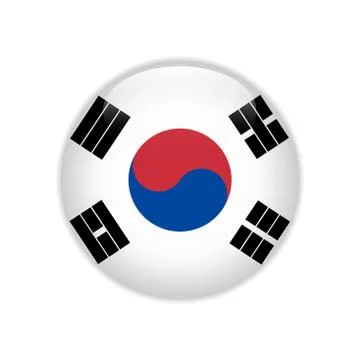 South Korea flag on button Illustrazione stock
