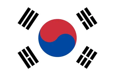 South Korea flag in flat oval design Illustrazione stock