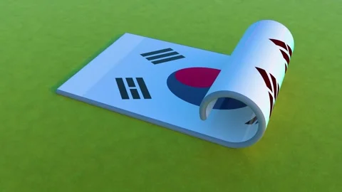 South Korea Flag 스톡 동영상 258779270