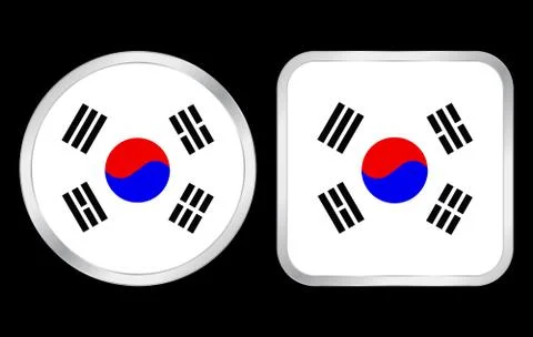 South korea flag icon Stock Illustration