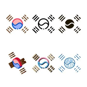 South korea flag icon vector clean outline Stock Illustration