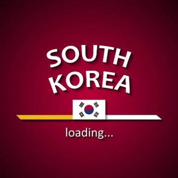 South Korea flag loading bar - tourism banner for travel agencies Stock Illustration