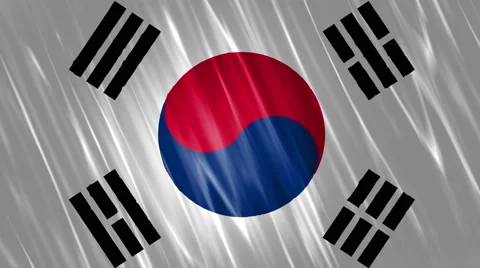 South Korea Flag Loopable Background Stock Footage 62636477