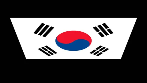 South Korea flag turning vertically Stock-Footage 88456340