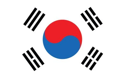 South Korea flag vector graphic. Rectangle South Korean flag illustration. So Stock Illustration