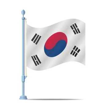 South korea flag vector Stock Illustration