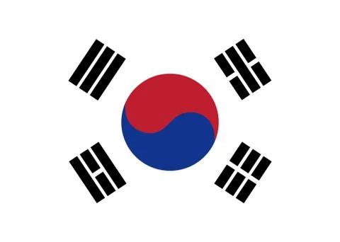 South Korea flag vector Stock Illustration