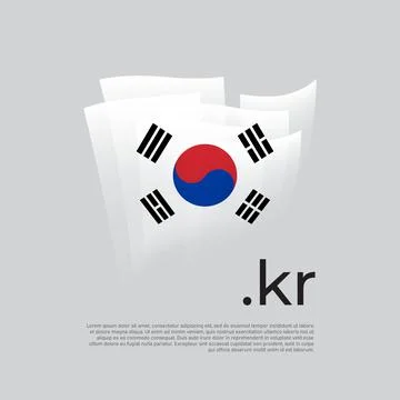 South Korea flag. Vector stylized design national poster with kr domain, banner Stock-Illustration