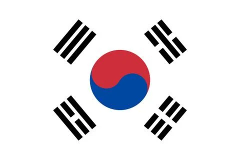 South Korea flag vector template background realistic copy Stock Illustration