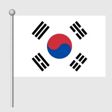 South Korea flag vector template background realistic copy Stock Illustration