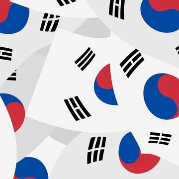 South Korea Flags Pattern Background Stock Illustration