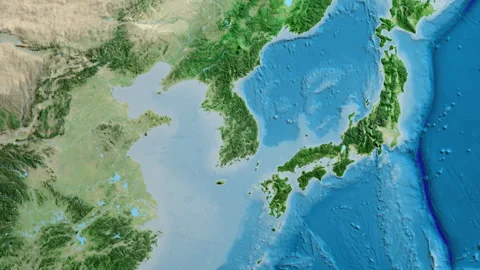 South Korea on the globe. Regional borde... | Stock Video | Pond5