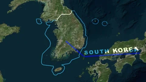 South Korea Map Animation Stock Footage 273877396