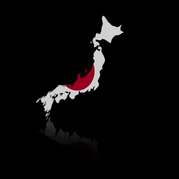 South Korea map flag with reflection illustration Stock Illustration