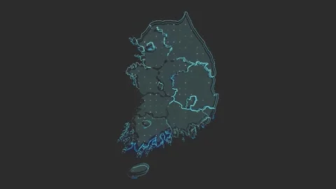 South korea map Stock Footage 169458020