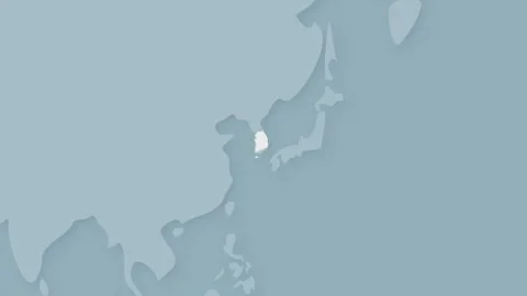 South Korea Map Highlighted on World Map, East Asia Country Illustration Stock Footage 339229406