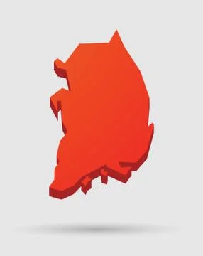 South Korea map icon Ilustración de archivo