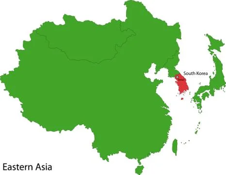 South Korea map Stock Illustration
