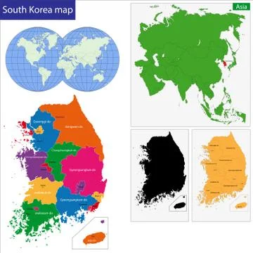 South Korea map Stock Illustration