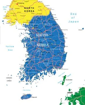 South Korea map Stock Illustration