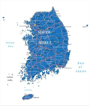 South Korea map Stock Illustration