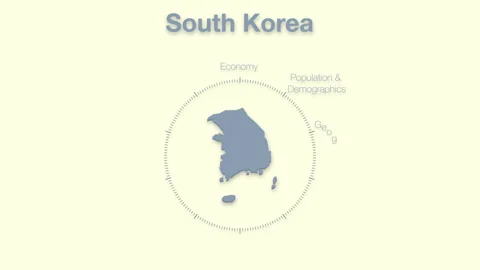 South Korea MAP revealingmotion graphics data elements Stock Footage 339872091