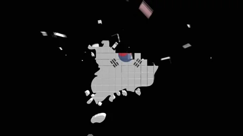 South Korea Map Showing Up Intro By Regions 4k animated Russia map intro Stock Footage 153853053