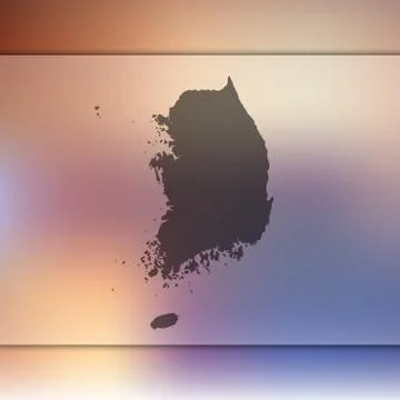 South Korea map. Vector silhouette of South Korea. Blurred background Stock Illustration