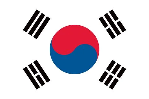 South Korea officially flag Stock Illustration