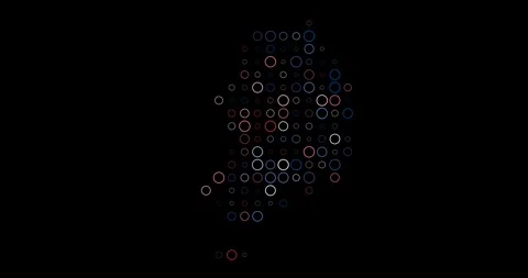 South Korea Pixel Dot Art Animation Stock Footage 312475893