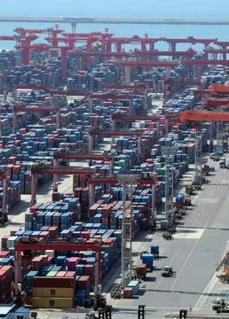 South Korea posts record-high current account surplus again in June, Busan - 06  Stock Photos
