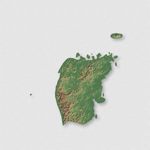 South Korea Rotating 3D Relief Map Seamless Loop, Alpha Channel 4K Vidéo 340700558