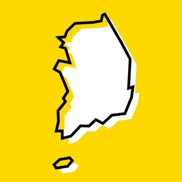 South Korea simplified vector map Stock Illustration