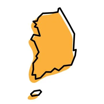 South Korea simplified vector map Stock Illustration
