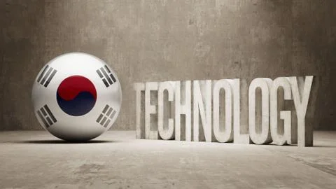 South Korea. Technology Concept. Illustrazione stock