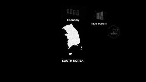 South Korea technology map with animated charts Stock Footage 340967903